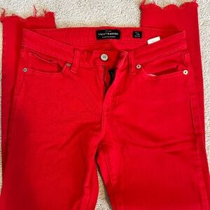 Lucky Brand Red Ankle Cropped Jeans